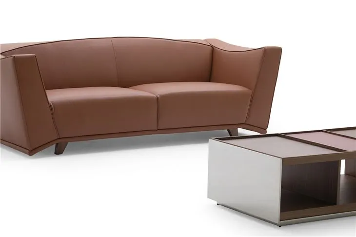 Villa Living Room Leather Upholstered Two Or Three Seat Sofa Office Reception Area Sofa Hotel Public Area Lounge Sofa